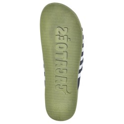 sandale vert kaki rayées cacatoès vue de la semelle