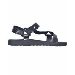 sandale noire et gris métallisé sportive cacatoès vue de profil