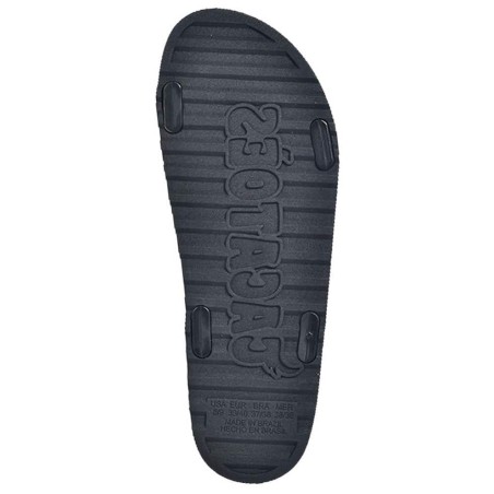 sandale noire et gris métallisé sportive cacatoès vue de la semelle