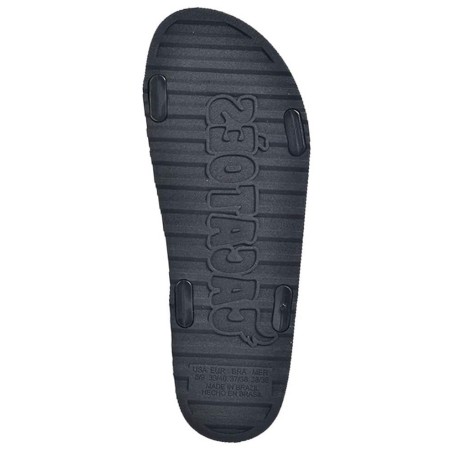 sandale noire sportive cacatoès imprimée reptile vue de semelle
