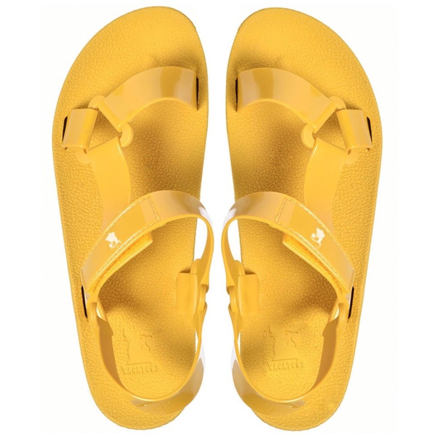 sandales jaunes sportives cacatoès vues de haut