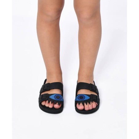 Sandales de plage Olhos - Black Blue Cacatoès pour femme