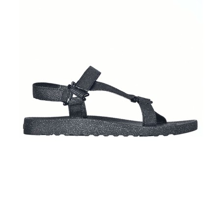 sandale noire sportive à paillettes cacatoès vue de profil
