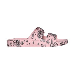 sandale rose motifs imprimés bandana cacatoès vue de profil adultes