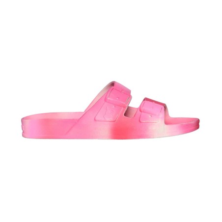 sandale cacatoès à imprimé tie and dye rose et blanc vue de semelle