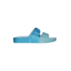 sandale bleue à paillettes cacatoès vue de profil enfant