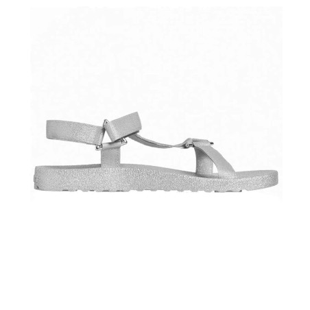 sandale grise à paillettes cacatoès vue de  profil
