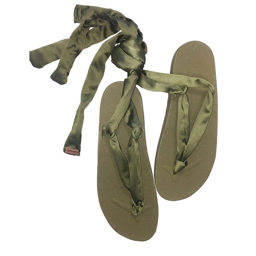 sandale à lannières cacatoès kaki vue de face