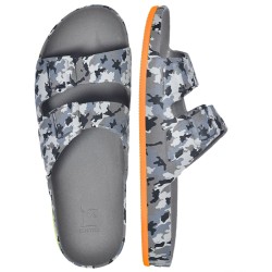 sandale grise et orange à motif militaire vue de face