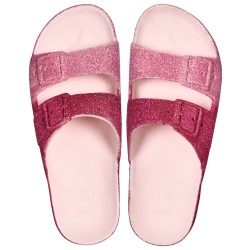 sandale à paillettes rose vue de face