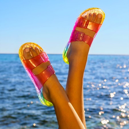 sandale femme multicolore vue portée lifestyle