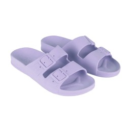 sandale violet pastel pour femme vue de trois quart