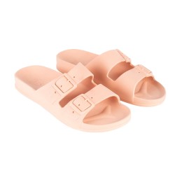sandale rose pastel pour femme vue de trois quart