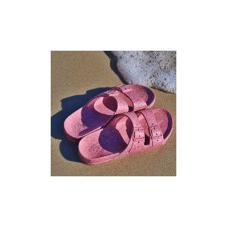 sandale rose poudrée à paillettes cacatoès vue lifestyle