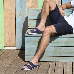 sandale bleu pour homme cacatoès semelle blanche vue portée lifestyle