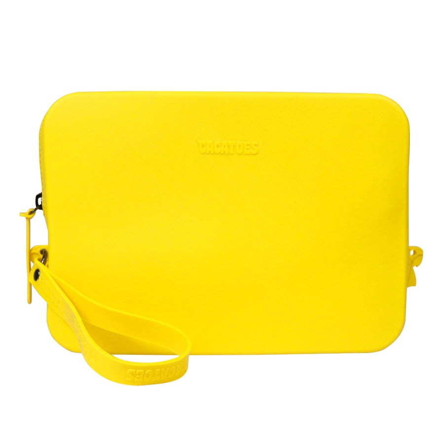 grande pochette jaune fluo cacatoès vue de face