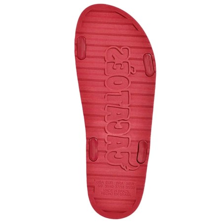 sandale rouge sportive motifs bandana cacatoès vue de la semelle