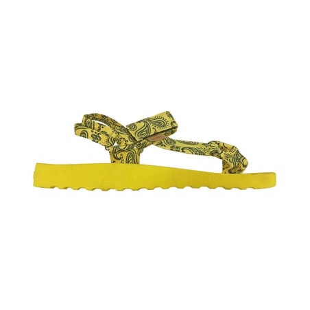 sandale jaune sportive cacatoès motifs bandana vue de profil
