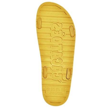 sandale jaune sportive cacatoès motifs bandana vue de la semelle